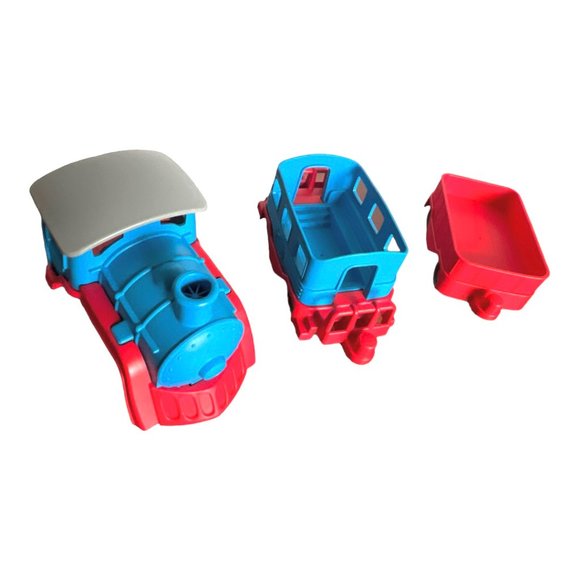 Green Toys 3- Pc Red & Blue Train Playset - Picture 7 of 11